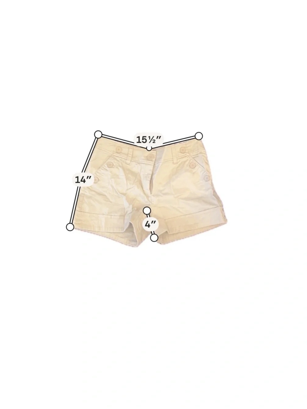 H&M Beige High-Rise Button Pocket Shorts